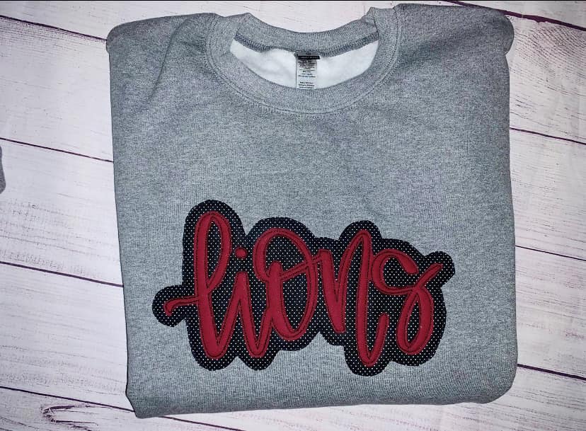 Lions Double Stacked Embroidery Design