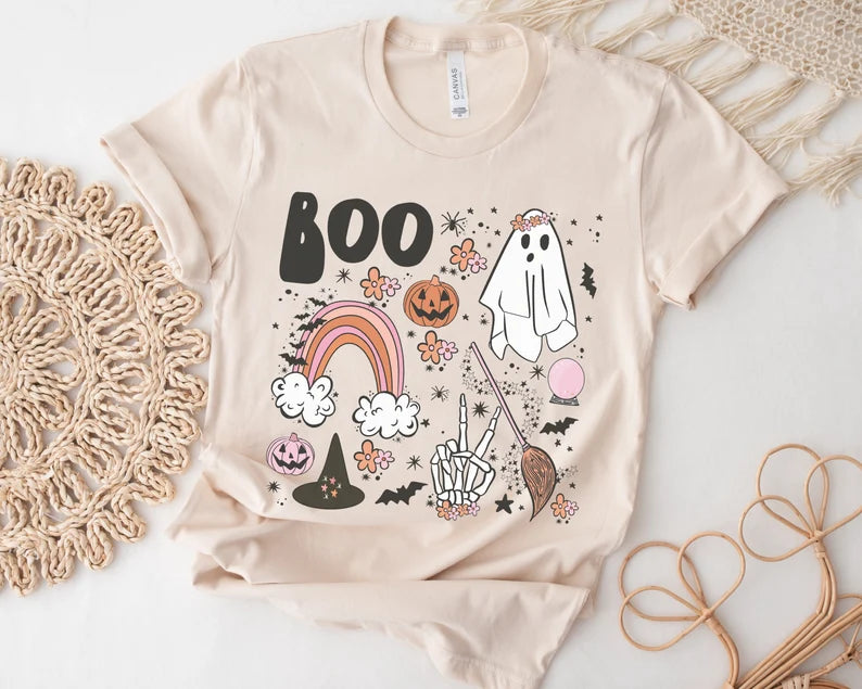 Halloween Boo Ghost Retro Pink