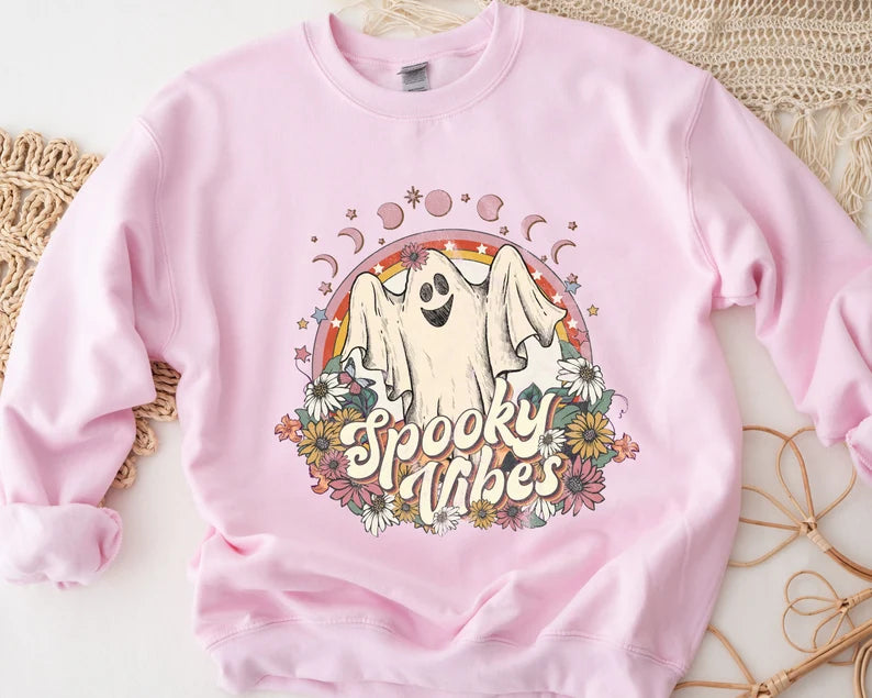 Spooky Vibes Vintage Ghost, Halloween