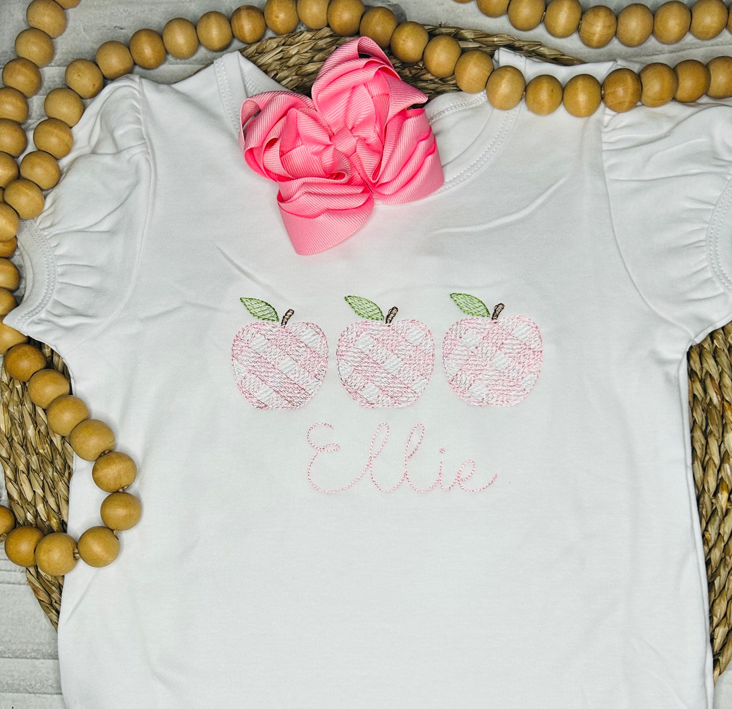 Pink Apple Gingham Trio