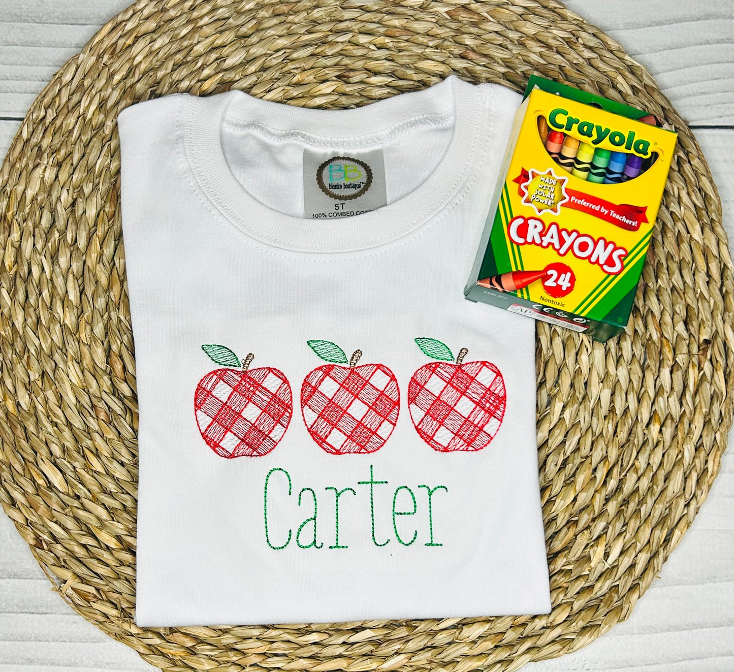 Red Gingham Apple Trio