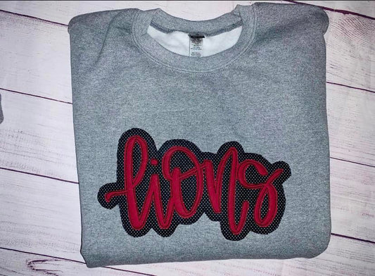 Lions Double Stacked Embroidery Design