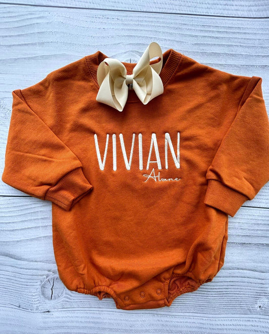 Embroidered Double Name Sweatshirt Bubble