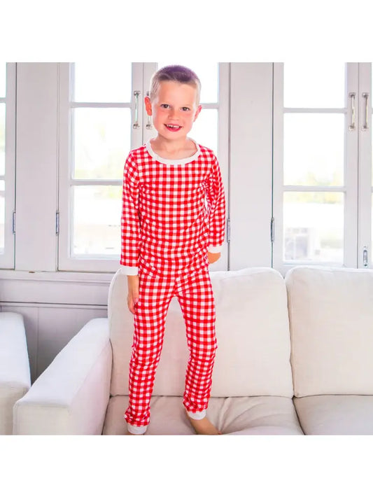 Red Gingham - Buttflap Christmas Pajamas