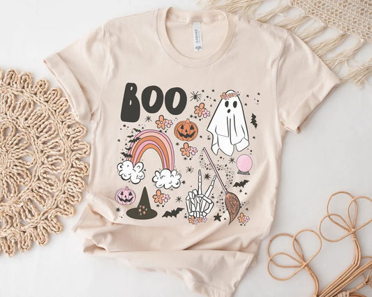 Halloween Boo Ghost Retro Pink