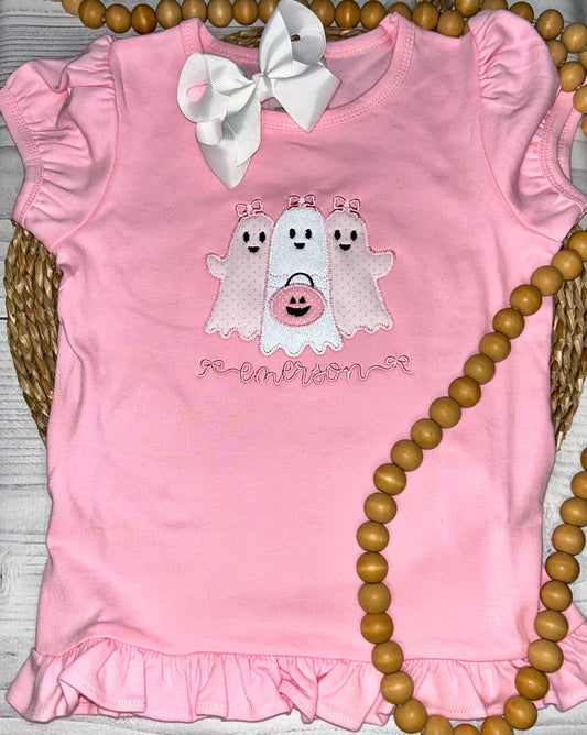 Preppy Ghost Trio Ruffle Tee