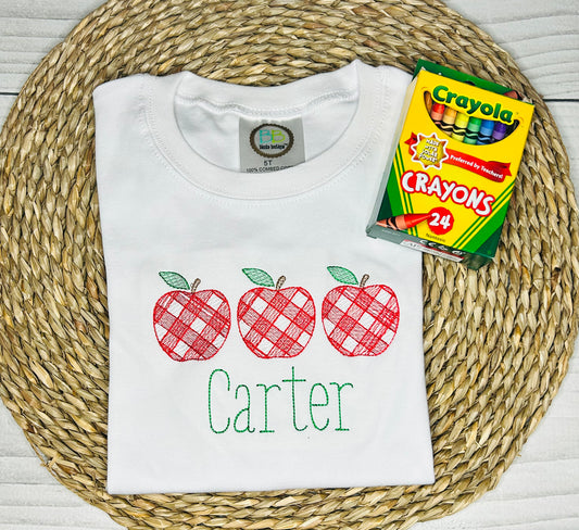 Red Gingham Apple Trio